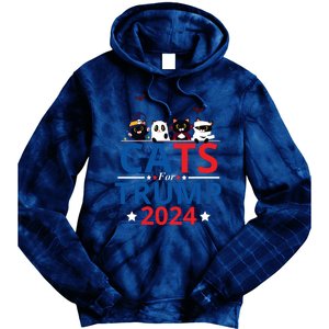 Cats For Trump 2024 – Donald Trump Halloween Women Vneck Tie Dye Hoodie