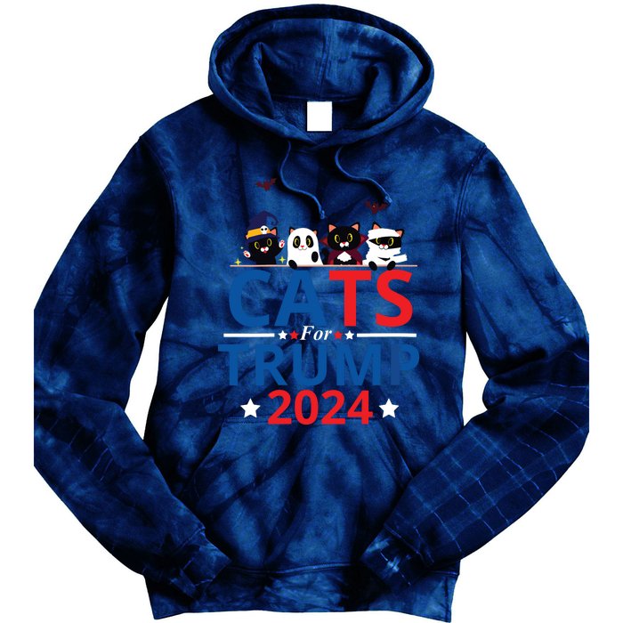 Cats For Trump 2024 – Donald Trump Halloween Women Vneck Tie Dye Hoodie