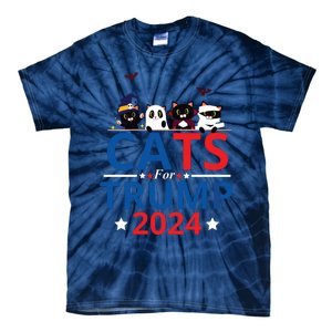 Cats For Trump 2024 – Donald Trump Halloween Women Vneck Tie-Dye T-Shirt