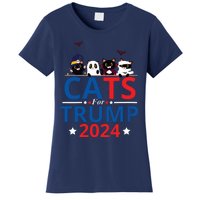 Cats For Trump 2024 – Donald Trump Halloween Women Vneck Women's T-Shirt