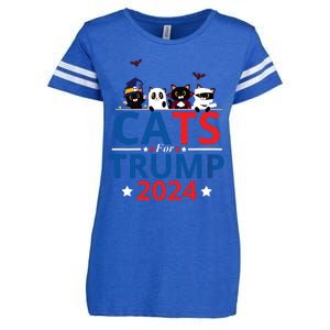 Cats For Trump 2024 – Donald Trump Halloween Women Vneck Enza Ladies Jersey Football T-Shirt