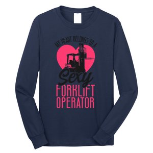 Certified Forklift Truck Operator Girlfriend My Heart Long Sleeve Shirt