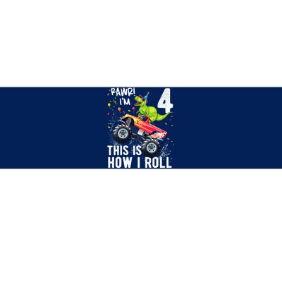 Cute Funny T Rex Dinosaur Monster Truck Gift 4th Birthday Boys And Girls Gift Bumper Sticker