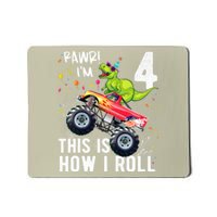 Cute Funny T Rex Dinosaur Monster Truck Gift 4th Birthday Boys And Girls Gift Mousepad