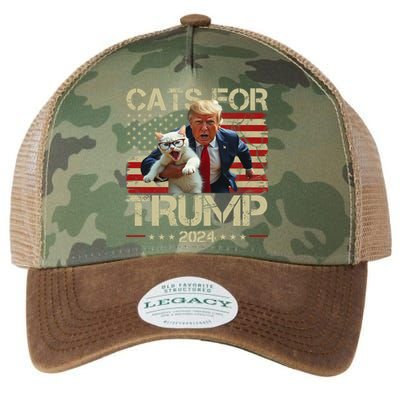 Cats For Trump 2024 Funny Vote Donald Trump Legacy Tie Dye Trucker Hat