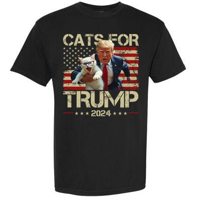 Cats For Trump 2024 Funny Vote Donald Trump Garment-Dyed Heavyweight T-Shirt
