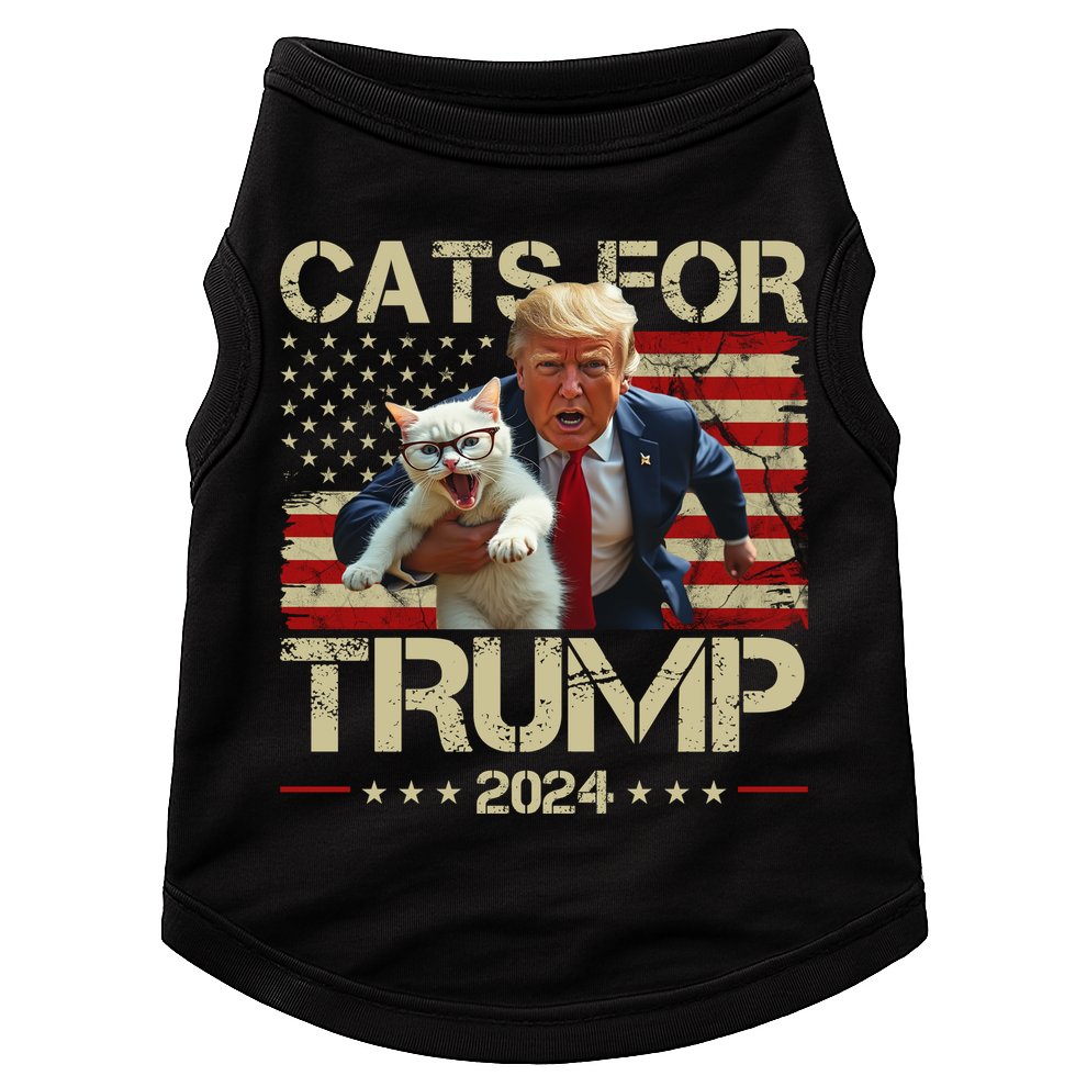 Cats For Trump 2024 Funny Vote Donald Trump Doggie Tank