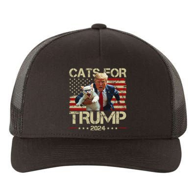 Cats For Trump 2024 Funny Vote Donald Trump Yupoong Adult 5-Panel Trucker Hat