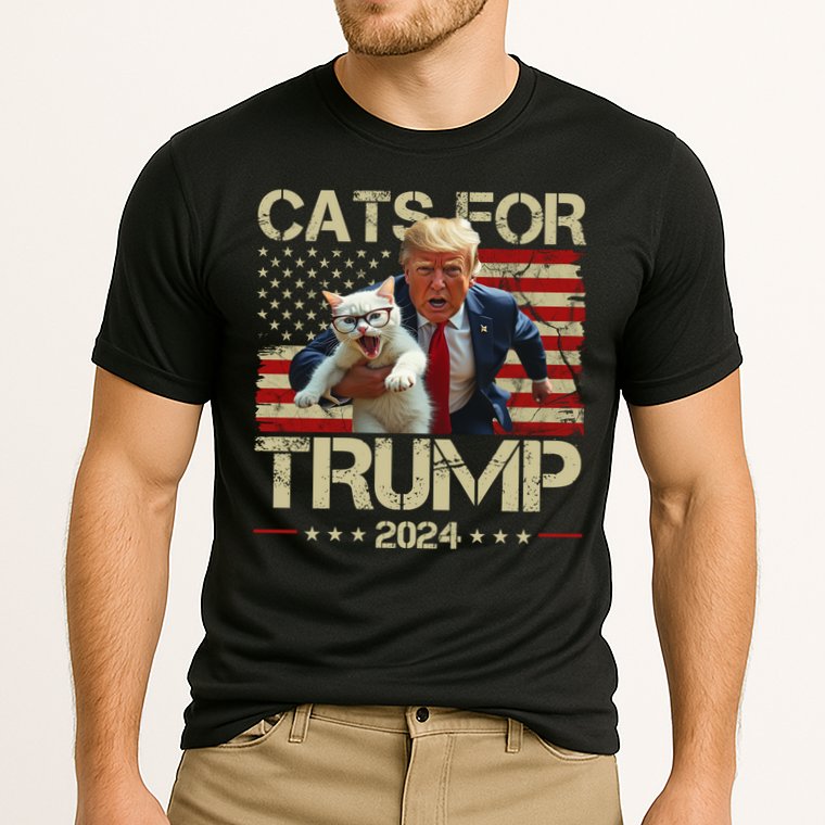 Cats For Trump 2024 Funny Vote Donald Trump Cooling Performance Crew T-Shirt
