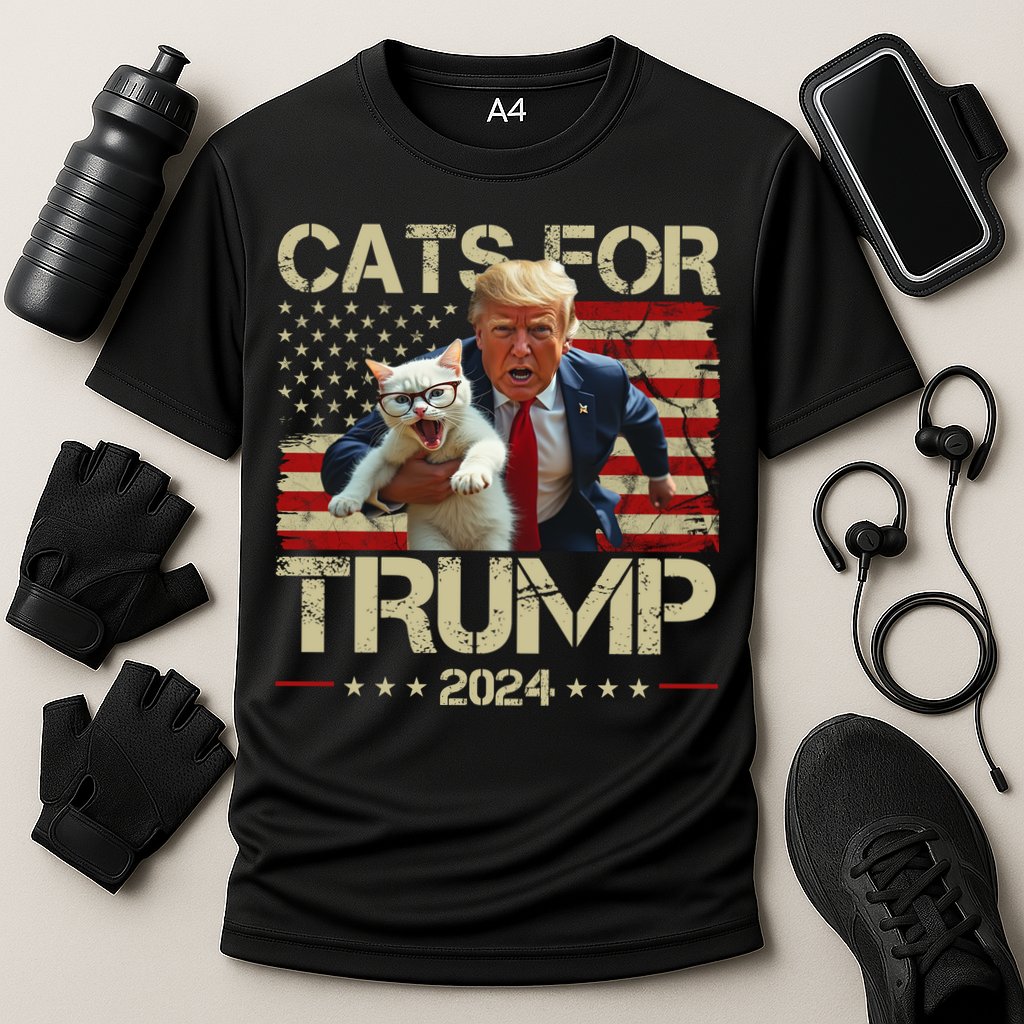 Cats For Trump 2024 Funny Vote Donald Trump Cooling Performance Crew T-Shirt