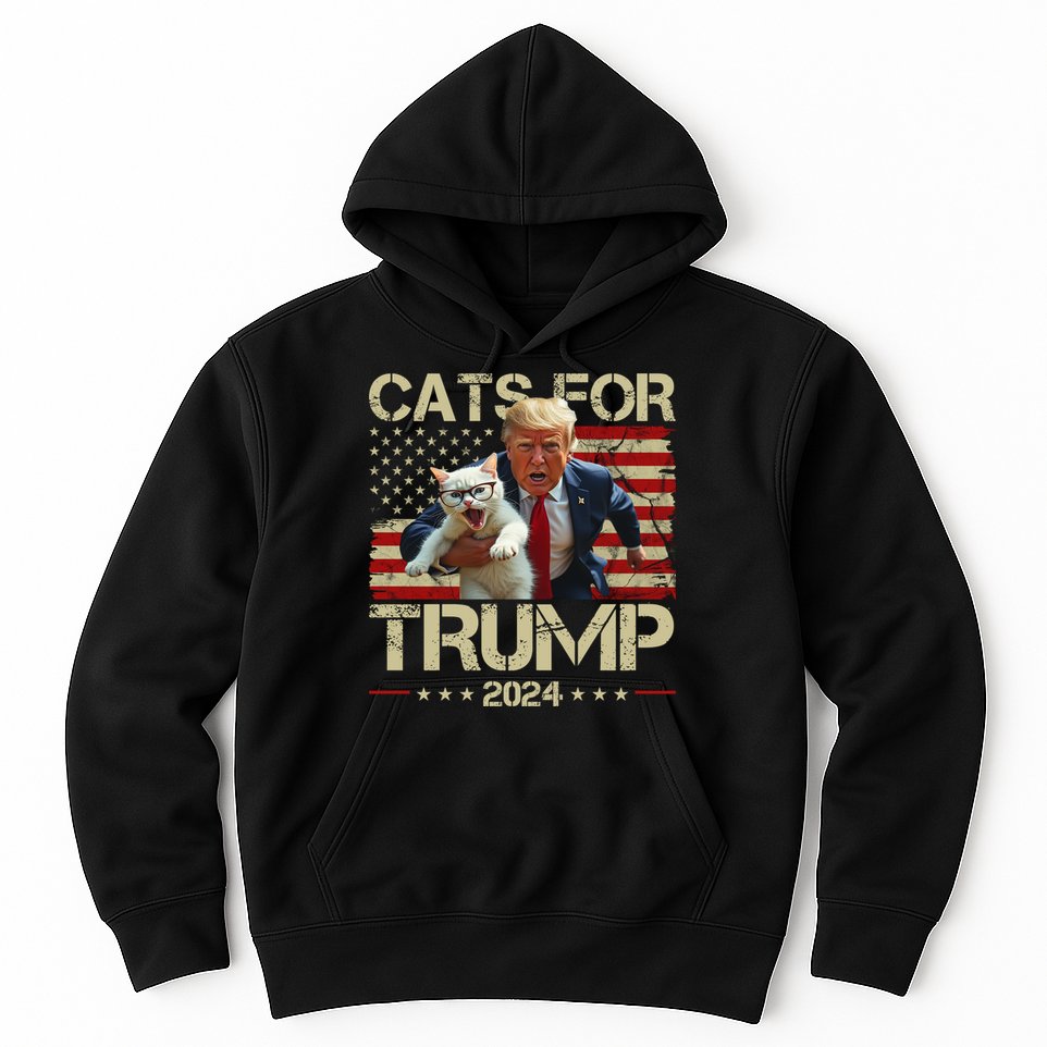 Cats For Trump 2024 Funny Vote Donald Trump Hoodie
