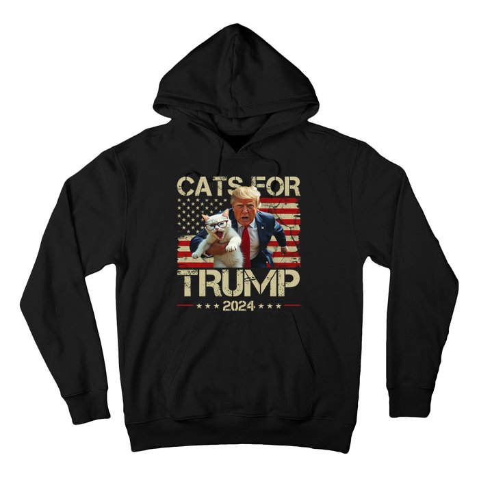 Cats For Trump 2024 Funny Vote Donald Trump Hoodie