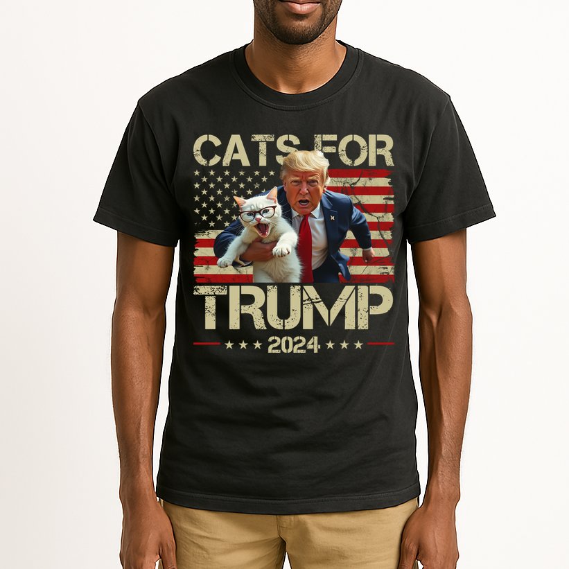 Cats For Trump 2024 Funny Vote Donald Trump Tall T-Shirt