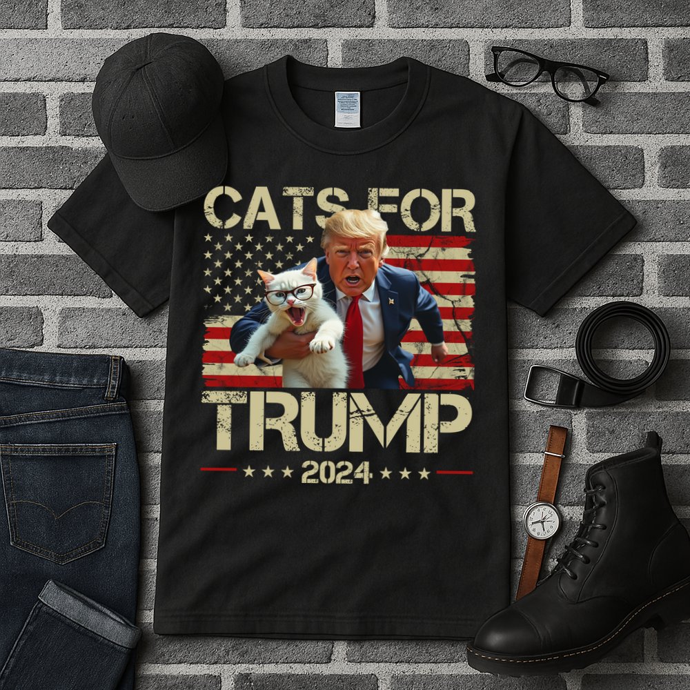 Cats For Trump 2024 Funny Vote Donald Trump Tall T-Shirt
