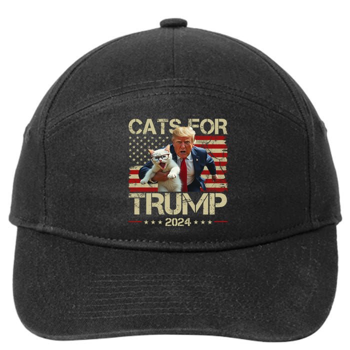 Cats For Trump 2024 Funny Vote Donald Trump 7-Panel Snapback Hat