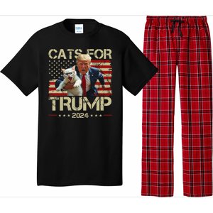 Cats For Trump 2024 Funny Vote Donald Trump Pajama Set