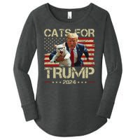 Cats For Trump 2024 Funny Vote Donald Trump Women's Perfect Tri Tunic Long Sleeve Shirt