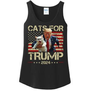 Cats For Trump 2024 Funny Vote Donald Trump Ladies Essential Tank