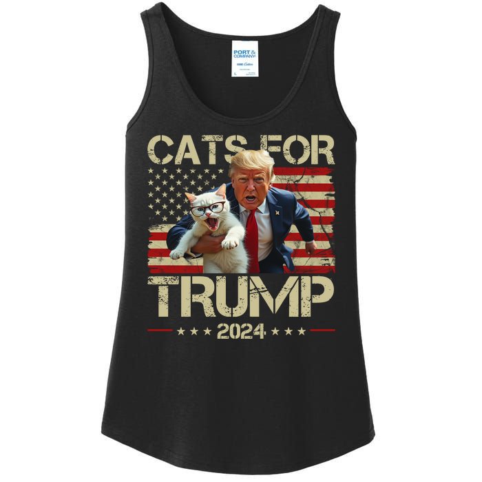 Cats For Trump 2024 Funny Vote Donald Trump Ladies Essential Tank