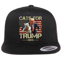 Cats For Trump 2024 Funny Vote Donald Trump Flatbill Hat