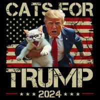 Cats For Trump 2024 Funny Vote Donald Trump Flatbill Hat