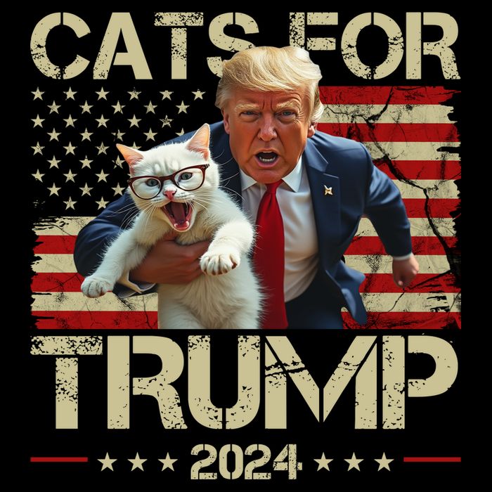 Cats For Trump 2024 Funny Vote Donald Trump Flatbill Hat