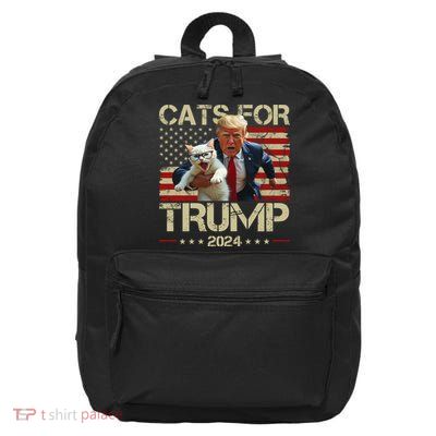 Cats For Trump 2024 Funny Vote Donald Trump 16 in Basic Backpack