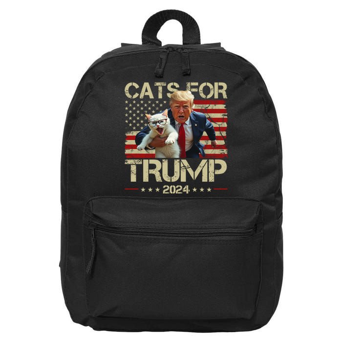 Cats For Trump 2024 Funny Vote Donald Trump 16 in Basic Backpack