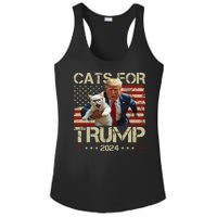 Cats For Trump 2024 Funny Vote Donald Trump Ladies PosiCharge Competitor Racerback Tank