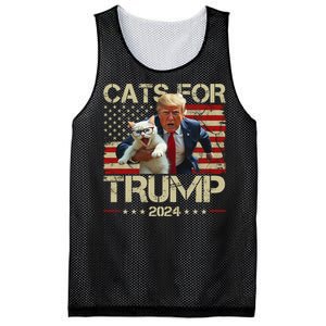 Cats For Trump 2024 Funny Vote Donald Trump Mesh Reversible Basketball Jersey Tank