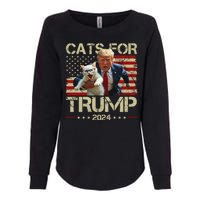 Cats For Trump 2024 Funny Vote Donald Trump Womens California Wash Sweatshirt