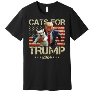 Cats For Trump 2024 Funny Vote Donald Trump Premium T-Shirt