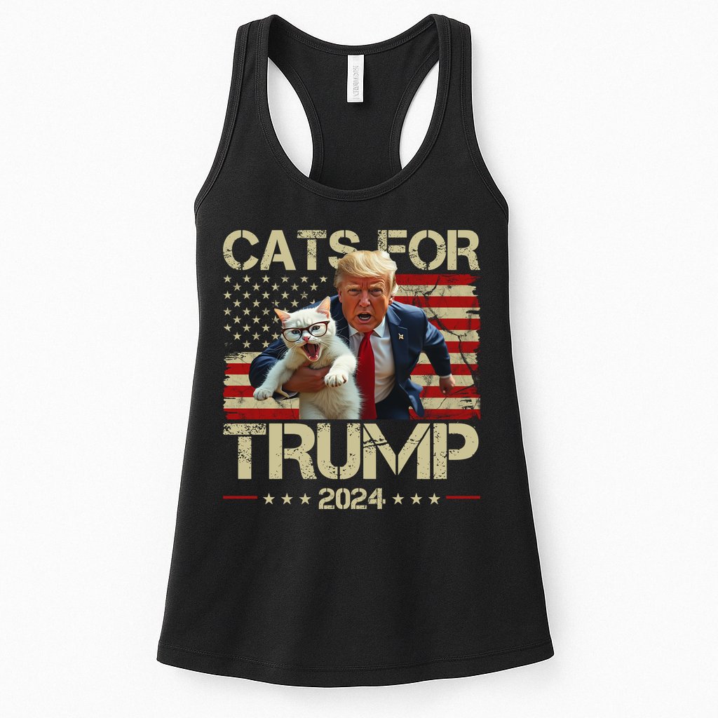 Cats For Trump 2024 Funny Vote Donald Trump Womens Tank Top