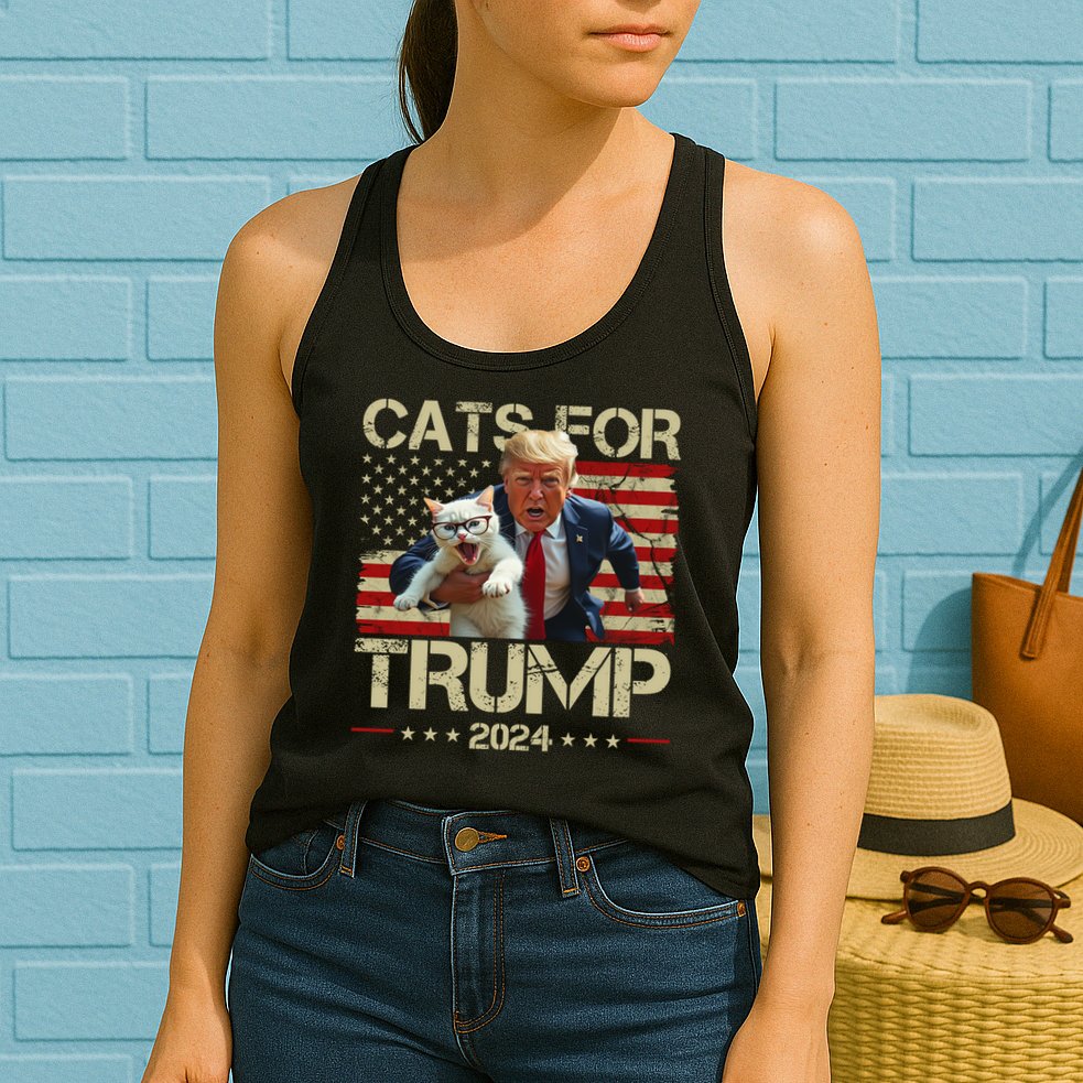 Cats For Trump 2024 Funny Vote Donald Trump Womens Tank Top