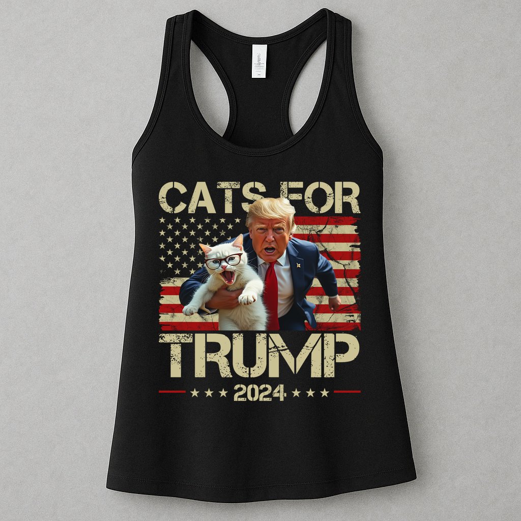 Cats For Trump 2024 Funny Vote Donald Trump Womens Tank Top