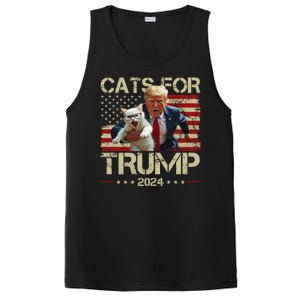 Cats For Trump 2024 Funny Vote Donald Trump PosiCharge Competitor Tank