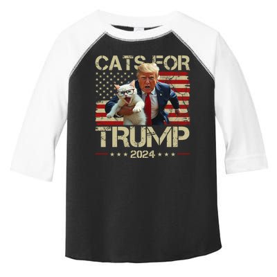 Cats For Trump 2024 Funny Vote Donald Trump Toddler Fine Jersey T-Shirt