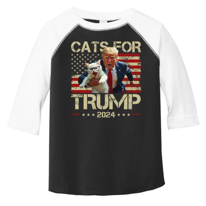 Cats For Trump 2024 Funny Vote Donald Trump Toddler Fine Jersey T-Shirt