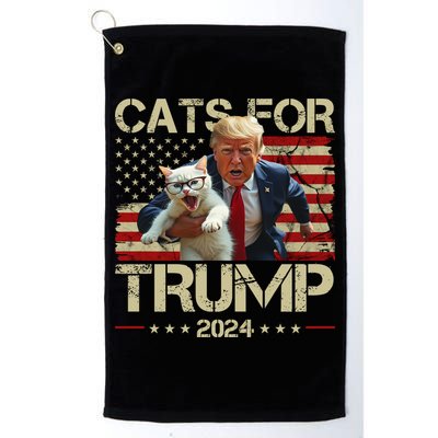 Cats For Trump 2024 Funny Vote Donald Trump Golf Towel