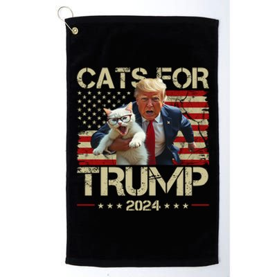 Cats For Trump 2024 Funny Vote Donald Trump Platinum Collection Golf Towel