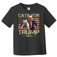 Cats For Trump 2024 Funny Vote Donald Trump Toddler T-Shirt