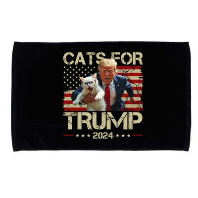 Cats For Trump 2024 Funny Vote Donald Trump Microfiber Hand Towel