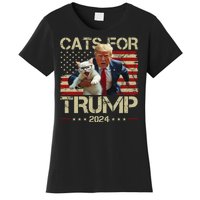 Cats For Trump 2024 Funny Vote Donald Trump Women's T-Shirt