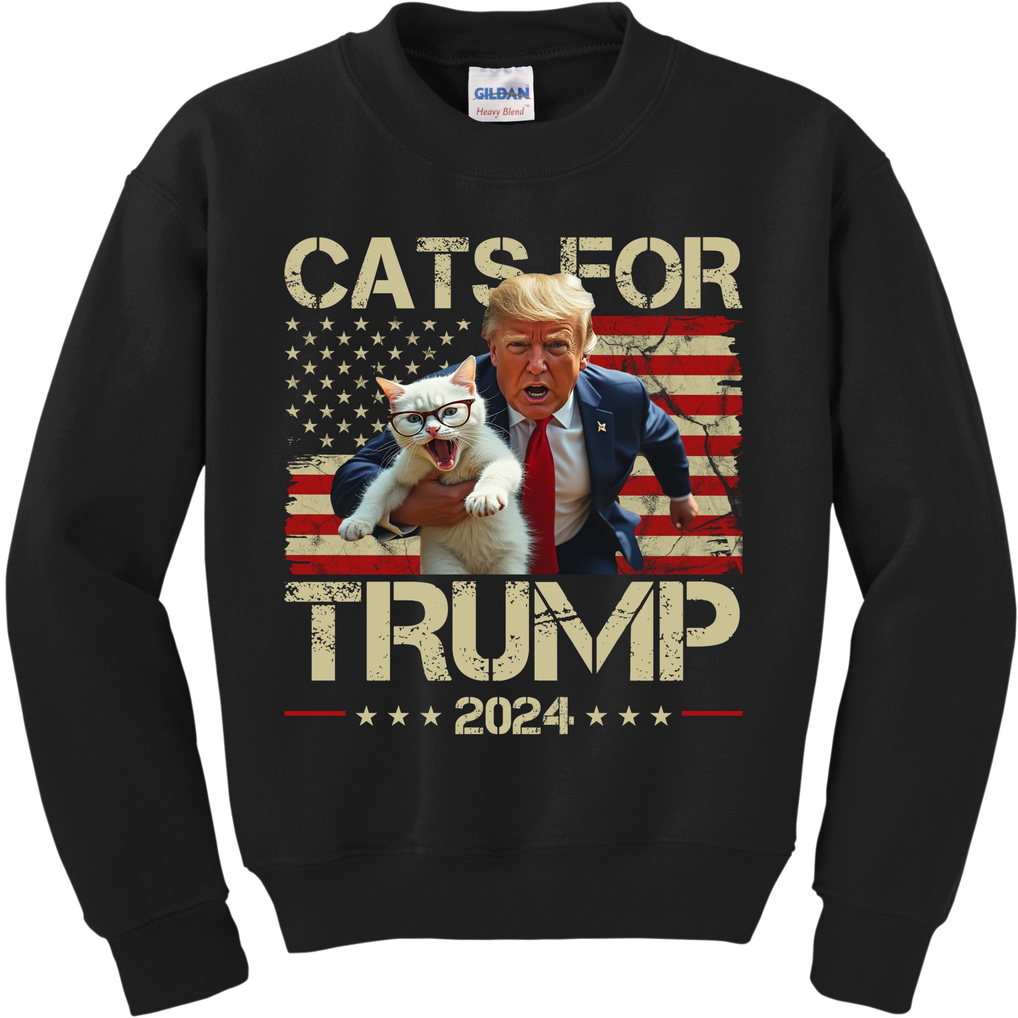 Cats For Trump 2024 Funny Vote Donald Trump Kids Sweatshirt