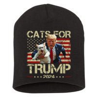 Cats For Trump 2024 Funny Vote Donald Trump Short Acrylic Beanie