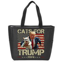 Cats For Trump 2024 Funny Vote Donald Trump Zip Tote Bag