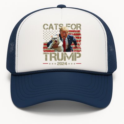 Cats For Trump 2024 Funny Vote Donald Trump Trucker Hat