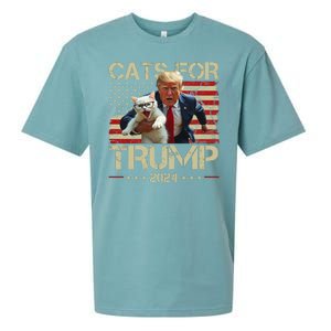 Cats For Trump 2024 Funny Vote Donald Trump Sueded Cloud Jersey T-Shirt