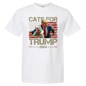 Cats For Trump 2024 Funny Vote Donald Trump Garment-Dyed Heavyweight T-Shirt