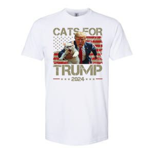 Cats For Trump 2024 Funny Vote Donald Trump Softstyle CVC T-Shirt